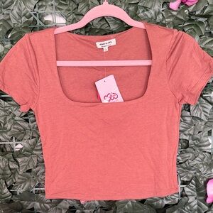 NWT Heart & Hips Square Neck Cropped Top Size Large